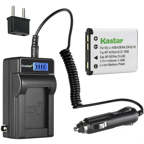 Kastar 1-Pack CNP-80 Battery and LCD AC Charger Compatible with Casio Exilim EX-Z1, Exilim EX-Z2, Exilim EX-Z16, Exilim EX-Z26, Exilim EX-Z28, Exilim EX-Z33, Exilim EX-Z35, Exilim EX-Z37 Cameras