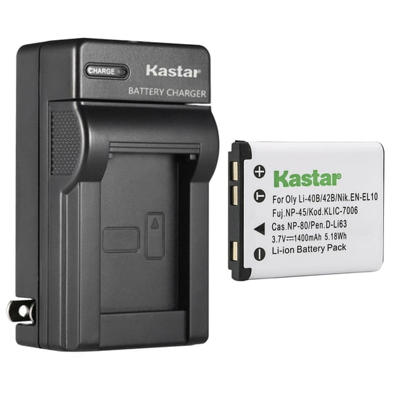 Kastar 1-Pack CNP80 Battery and AC Wall Charger Replacement for Casio NP-80 NP-82 NP80 NP82 CNP-80 CNP-82 Battery, Casio BC-80L BC-81L BC80L BC81L Charger