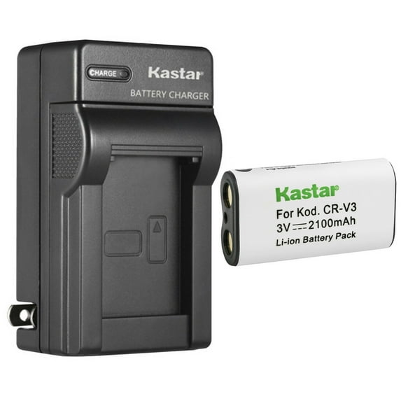 Kastar 1-Pack CR-V3 Battery and AC Wall Charger Replacement for Kodak RLCRV3, SBP-1103, ULCR-V3R, VLCRV3, 1080142, Olympus LB-01, LB01, LB01E, Panasonic 23-354, 23-460, 23-506, 6207, 770410
