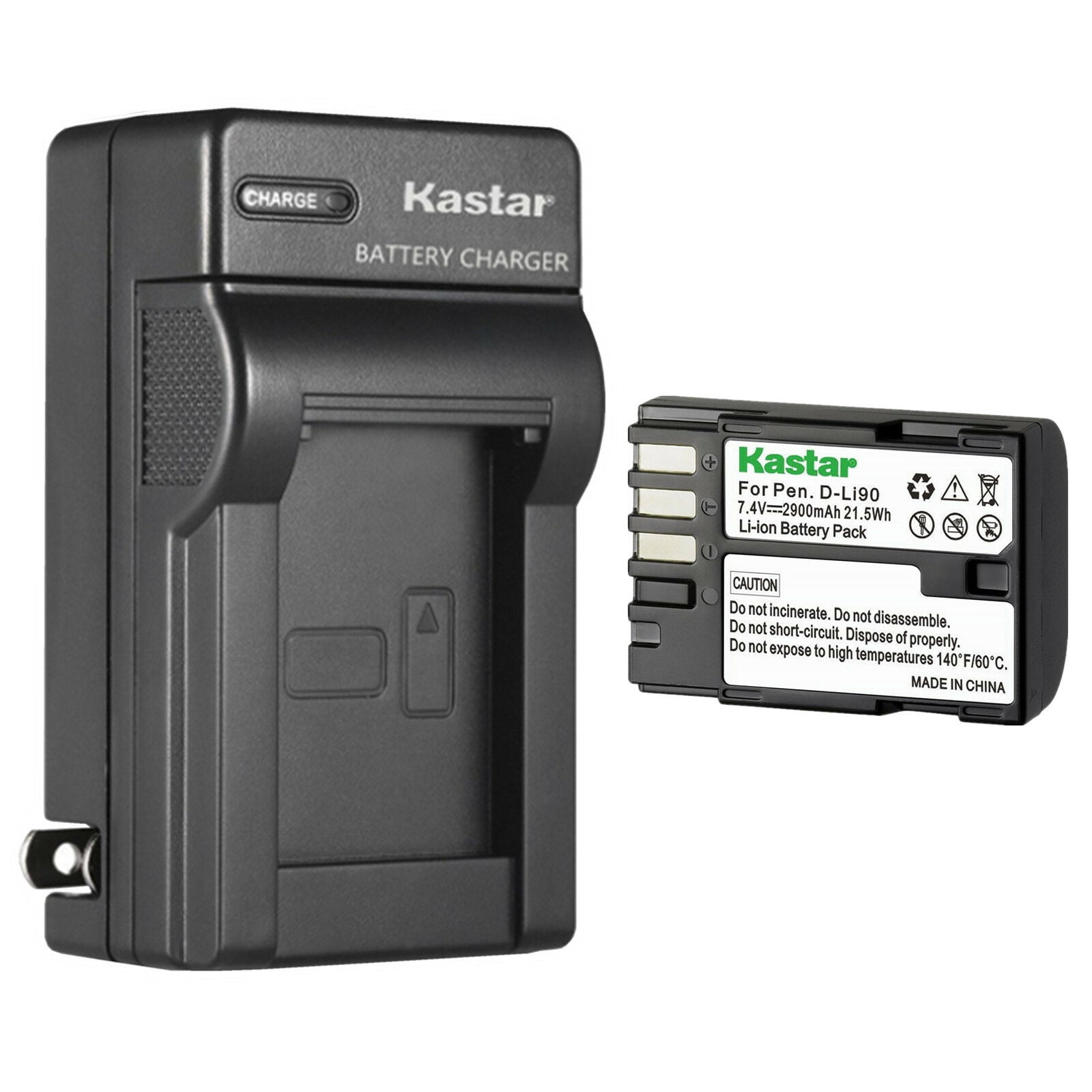 D-Li90 Caricabatteria per Pentax K-1, K-3, 645Z, 645D