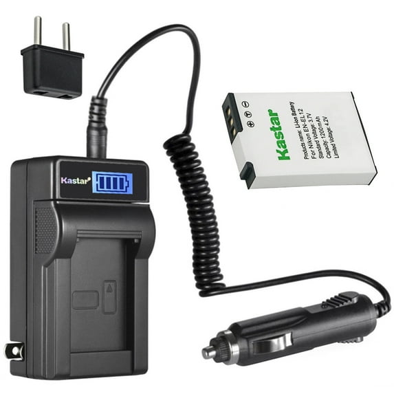 Kastar 1-Pack EN-EL12 Battery and LCD AC Charger Compatible with Nikon Coolpix S31, Coolpix S70, Coolpix S610, Coolpix S620, Coolpix S630, Coolpix S640, Coolpix S710, Coolpix S800c Cameras
