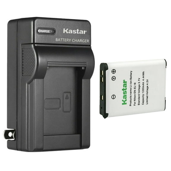 Kastar 1-Pack EN-EL19 Battery and AC Wall Charger Replacement for Nikon Coolpix S4100, Coolpix S4150, Coolpix S4200, Coolpix S4300, Coolpix S4400, Coolpix S5200, Coolpix S5300, Coolpix S6400 Camera
