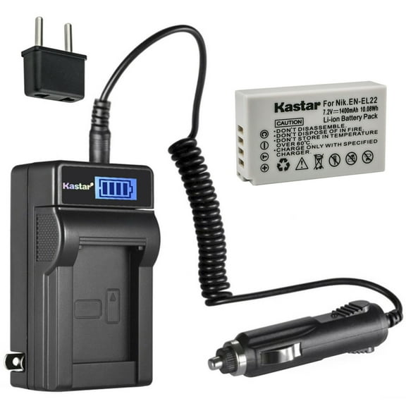 Kastar 1-Pack EN-EL22 Battery and LCD AC Charger Compatible with Nikon EN-EL22 ENEL22 Battery, Nikon MH-29 MH29 Charger, Nikon 1 J4, 1J4 Digital Camera, Nikon 1 S2, 1S2 Digital Camera