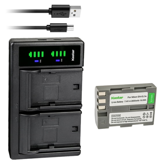 Kastar 1-Pack EN-EL3e Battery and LTD2 USB Charger Replacement for Nikon D100, Nikon D100SLR, Nikon D200, Nikon D300, Nikon D300S, Nikon D50, Nikon D50S, Nikon D70, Nikon D70S, Nikon D700 DSLR Camera