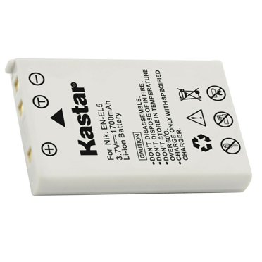 Kastar EN-EL5 Battery & Charger Kit For Nikon Coolpix 3700, 4200, 5200, 5900, 7900 - 1700mAh