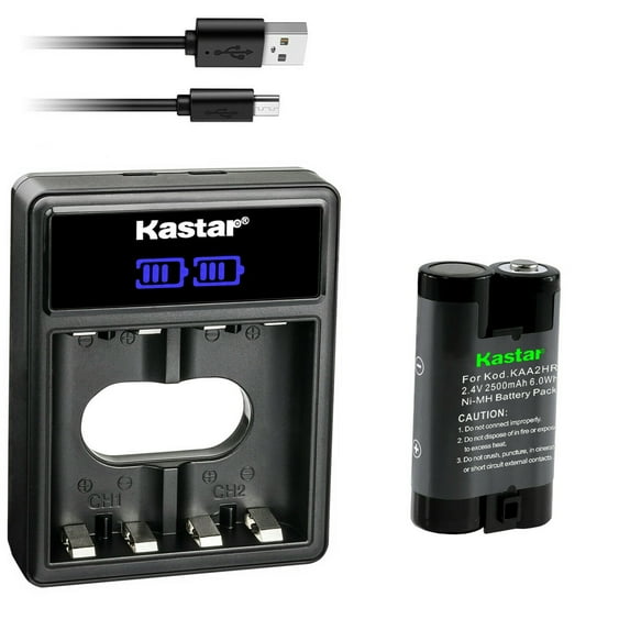 Kastar 1-Pack KAA2HR Battery and LCD Dual USB Charger Replacement for Kodak EasyShare C1013, C300, C310, C315, C330, C340, C360, C433, C433 ZOOM, C503, C513, C530, C533 ZOOM, C603, C613 Camera