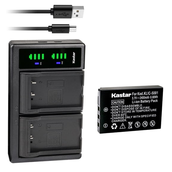 Kastar 1-Pack KLIC-5001 Battery and LTD2 USB Charger Replacement for Kodak KLIC-5001, K5001, 1054062, 1064062 Battery, Kodak EasyShare Z730 Zoom, EasyShare Z760, EasyShare Z760 Zoom Camera