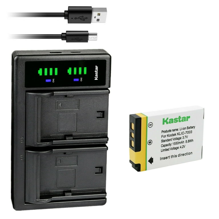 Kastar 1-Pack KLIC-7003 Battery and LTD2 USB Charger Replacement
