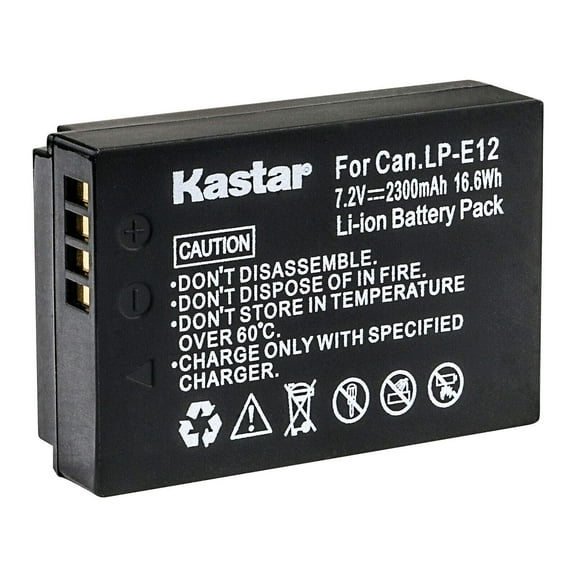 Kastar 1-Pack LP-E12 Battery 7.2V 2300mAh Replacement for Canon EOS 100D, EOS M, EOS M2, EOS M10, EOS M50, EOS M50 Mark II, EOS M100, EOS M200, EOS Rebel SL1, PowerShot SX70 HS Camera