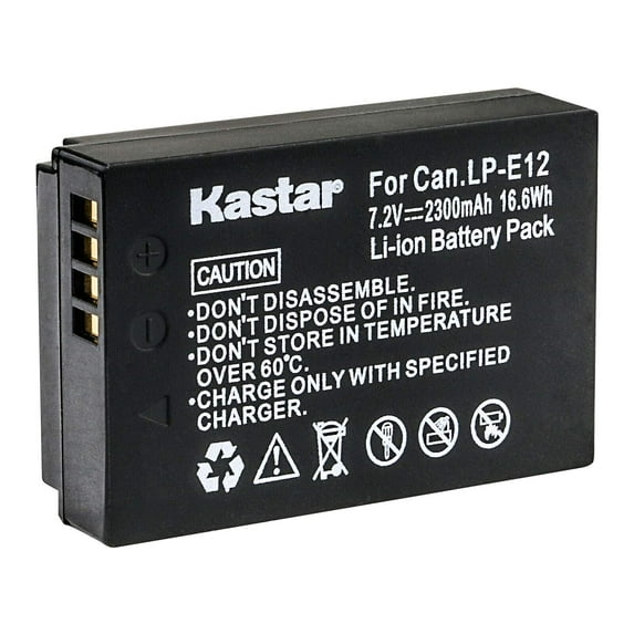 Kastar 1-Pack LP-E12 Battery 7.2V 2300mAh Replacement for Canon LP-E12 LPE12 Battery, Canon LC-E12 LC-E12E Charger
