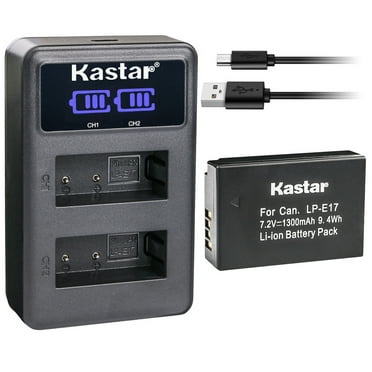 Kastar 1-Pack LP-E17 Battery and LED2 USB Charger Compatible with Canon EOS 250D, EOS 750D, EOS 760D, EOS 800D, EOS 850D, EOS 8000D, KISS X8i, KISS X9i, Rebel SL2, EOS RP Mirrorless Digital Camera