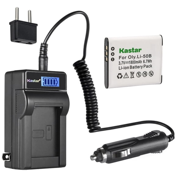 Kastar 1-Pack Li-50B Battery and LCD AC Charger Compatible with Olympus SP-720UZ, SP-800, SP-800UZ, SP-810, SP-810UZ, SP-815UZ, Stylus 1010, Stylus 1020, Stylus 1030SW, Stylus 9000 Digital Cameras