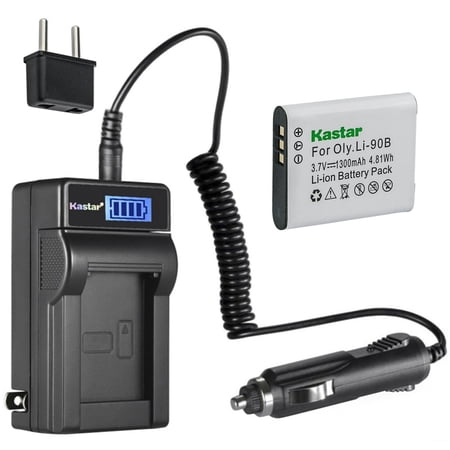 Kastar 1-Pack Li-90B Li-92B Battery and LCD AC Charger Compatible with Olympus Stylus TG-1, Stylus TG-1 iHS, Stylus TG-2 iHS, Stylus TG-2, Stylus TG-3, Stylus TG-4, Stylus TG-5, Stylus TG-Tracker