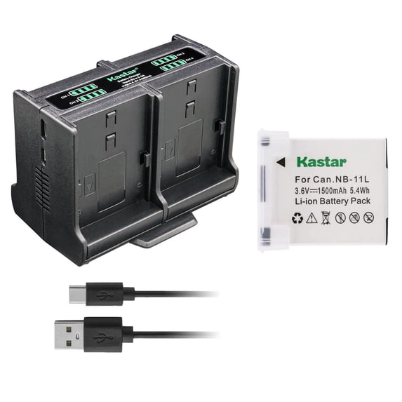Kastar 1-Pack NB-11L Battery and Quadruple Charger Compatible with Canon IXY 110F, IXY 220F, IXY 420F, IXY 430F, IXY 90F, PowerShot A2300 A2300 IS, PowerShot A2400 A2400 IS, A2500 A2500 IS Camera