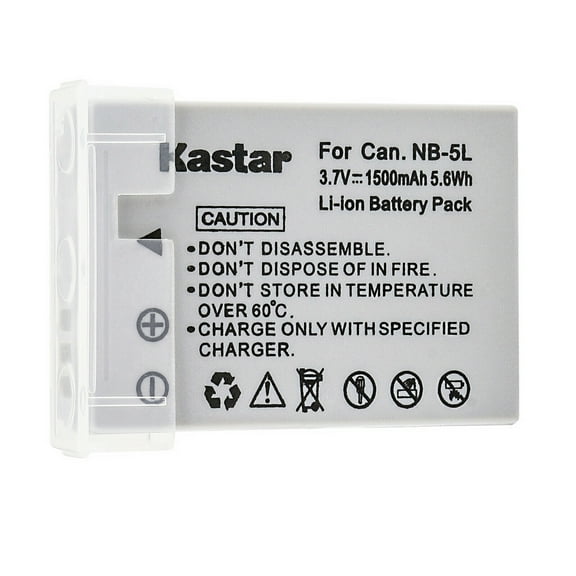 Kastar 1-Pack NB-5L Battery Replacement for Canon NB-5L NB5L, NB-5LH NB5LH, 1135B001 Battery, canon CB-2LX CB-2LXE Charger, Canon Digital IXUS 860 IS Camera