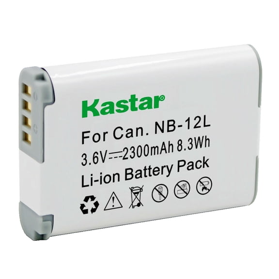 Kastar 1-Pack NB12L Battery 3.6V 2300mAh Replacement for Canon NB-12L, NB-12LH Battery, Canon CB-2LG, CB-2LGE Charger, Canon PowerShot G1 X Mark II, PowerShot N100, VIXIA mini X (LEGRIA mini X) Camera