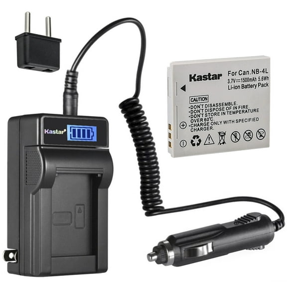 Kastar 1-Pack NB4L Battery and LCD AC Charger Compatible with Canon PowerShot SD30, PowerShot SD40, PowerShot SD200, PowerShot SD300, PowerShot SD400, PowerShot SD430, PowerShot SD450, PowerShot SD600