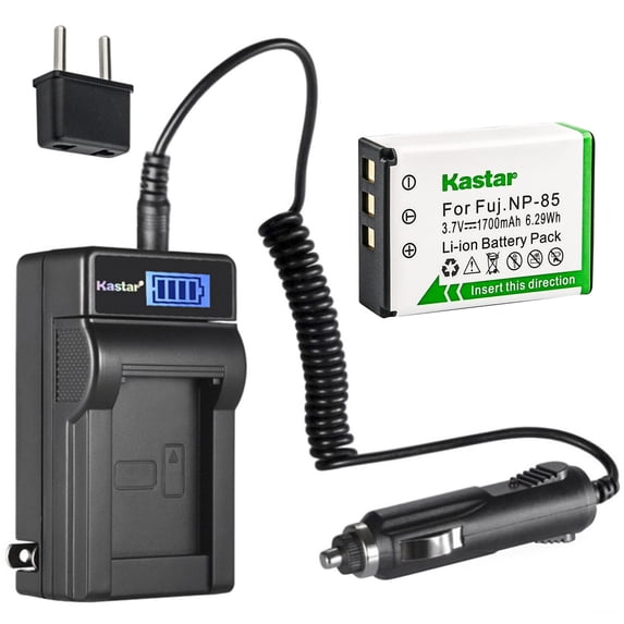 Kastar 1-Pack NP-85 Battery and LCD AC Charger Compatible with Fujifilm FinePix SL240 FinePix SL245 FinePix SL260 FinePix SL280 FinePix SL285 Finepix SL300 FinePix SL305 FinePix SL1000 FinePix S1