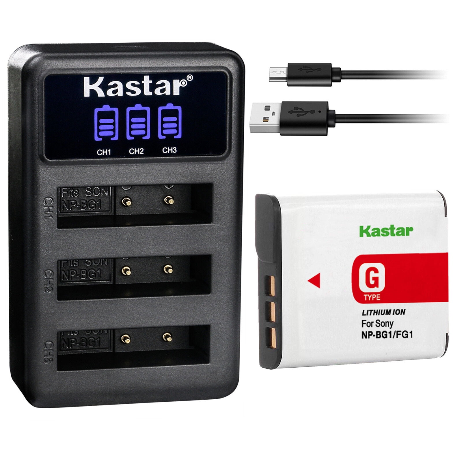 Blumax Ladegerät Für Sony NP-BG1/NP-FG1 Akkus – Kompatibel Mit CyberShot Kameras, Für Haus & Auto