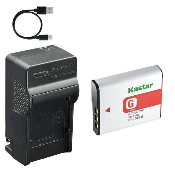 Kastar 1-Pack NP-BG1/NP-FG1 Battery and AC & USB-C Charger, Compatible with Sony G Type Battery, BC-CSG Charger, Cyber-shot DSC-H/T/W/HX Series Cameras