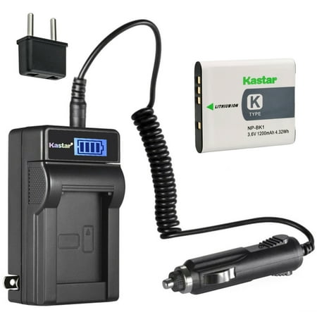 Kastar 1-Pack NP-BK1 Battery and LCD AC Charger Compatible with Sony Bloggie MHS-CM5, Bloggie MHS-PM5, Cyber-shot DSC-S750, Cyber-shot DSC-S780, Cyber-shot DSC-S950, Cyber-shot DSC-S980 Cameras
