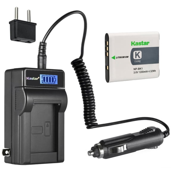 Kastar 1-Pack NP-BK1 Battery and LCD AC Charger Compatible with Sony Bloggie MHS-CM5, Bloggie MHS-PM5, Cyber-shot DSC-S750, Cyber-shot DSC-S780, Cyber-shot DSC-S950, Cyber-shot DSC-S980 Cameras