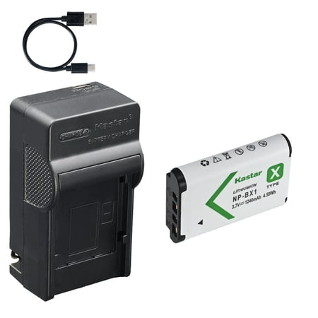 Kastar 1-Pack NP-BX1 Battery and AC & USB-C Charger, Compatible with Sony ZV-1 ZV-1 II ZV-1F RX100 RX100 II III IV V VI VII HX90 HX99 HX60 HX50 HX400 WX500 FDR-X3000 HDR-AS300 CX405 RX1 RX1R A20-Mini
