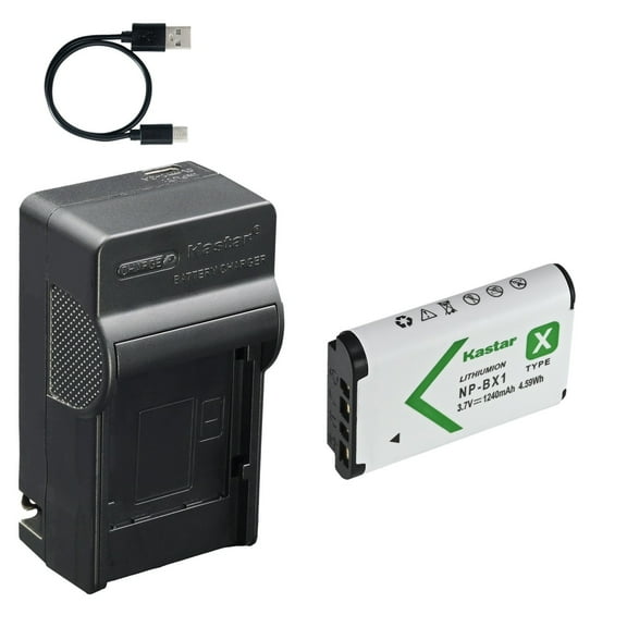 Kastar 1-Pack NP-BX1 Battery and AC & USB-C Charger, Compatible with Sony ZV-1 ZV-1 II ZV-1F RX100 RX100 II III IV V VI VII HX90 HX99 HX60 HX50 HX400 WX500 FDR-X3000 HDR-AS300 CX405 RX1 RX1R A20-Mini