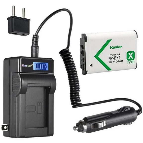 Kastar 1-Pack NP-BX1 Battery and LCD AC Charger Compatible with Sony Cyber-shot DSC-WX300, Cyber-shot DSC-WX350, Cyber-shot DSC-WX500 FDR-X1000V FDR-X3000 HDR-AS10 HDR-AS100V HDR-AS15 Cameras