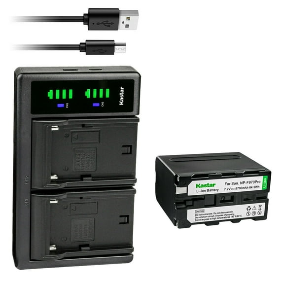 Kastar 1-Pack NP-F970PRO Battery and LTD2 USB Charger Compatible with Sony HVR-DR60 HVR-HD1000 HVR-M10 HVR-V1 HVR-Z1 HVR-Z5 HVR-Z7 HVR-AU1 HXR-MC1500 HXR-MC2000 HXR-MC2500 HXR-NX100 Camera