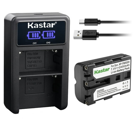 Kastar 1-Pack NP-FM500H Battery and LED2 USB Charger Compatible with Sony Alpha α57 a57, SLT-A57, SLT-A57K, SLT-A57M, SLT-A57Y, Alpha α58 a58, SLT-A58, SLT-A58V, Alpha α65 a65, SLT-A65 Camera