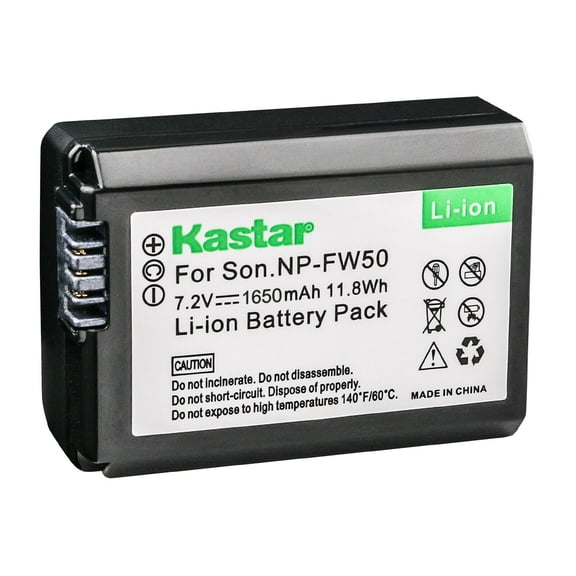 Kastar No memory effect NP-FW50 for Sony a6000, ILCE-7, Black