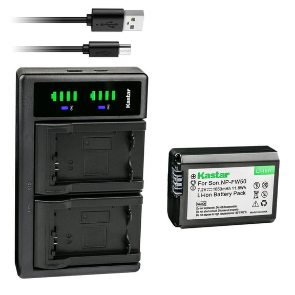 Kastar 1-Pack NP-FW50 Battery and LTD2 USB Charger Replacement for Pixii A1571 Camera, Pixii A2572 Camera, Hasselblad Lunar Mirrorless Digital Camera