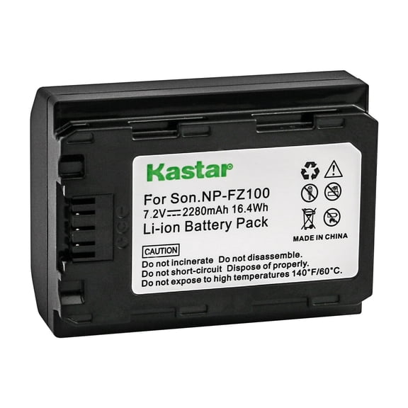 Kastar 1-Pack NP-FZ100 Rechargeable Li-ion Battery Replacement for Sony FX3 Full-Frame Cinema Camera, Sony Alpha 1 Mirrorless Digital Camera, Sony Alpha A7 7 Series, Sony Alpha ILCE-7M3 Series