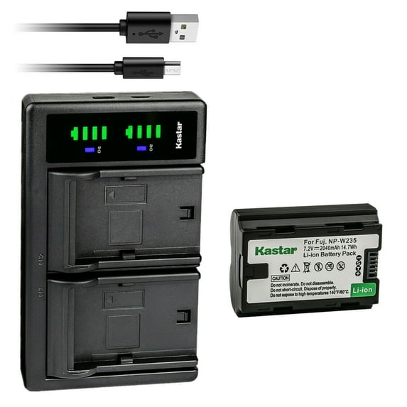 Kastar 1-Pack NP-W235 Battery and LTD2 USB Charger Replacement for Fujifilm NP-W235 NPW235 Battery, Fujifilm BC-W235 BCW235 Charger, Fujifilm X-H2 Mirrorless Camera, Fujifilm X-H2S Mirrorless Camera