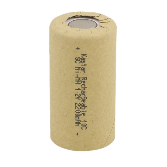 Kastar 1-Pack Nickel Metal Hydride (Ni-MH) Rechargeable Paper Wrapped Sub C SC Cell 1.2V 2200mAh Battery Flat Top Replacement for Any of 1000mAh ~ 2500mAh Ni-CD & Ni-MH Sub C SC Cells