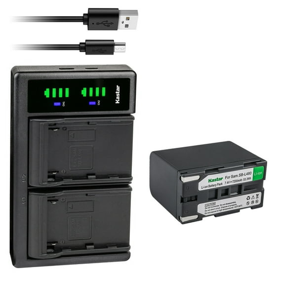 Kastar 1-Pack SB-L480 Battery and LTD2 USB Charger Compatible with Samsung VM-A3400T, VM-A350, VM-A400, VM-A5500, VM-B110, VM-B300, VM-B310, VM-B350, VM-B360, VM-B5700, VM-C170, VM-C300 Camera