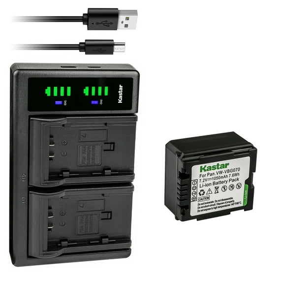 Kastar 1-Pack VW-VBG070 Battery and LTD2 USB Charger Replacement for Panasonic AG-HMC70U, AG-HMC73MC, AG-HMC80, AG-HMC83MC, AG-HMC150, AG-HMC151E, AG-HMC153MC, AG-HMC155, AG-HMR10, AG-HMR10E