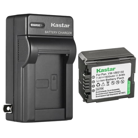 Kastar 1-Pack VW-VBG130 Battery and AC Wall Charger Replacement for Panasonic AG-HMC80, AG-HMC83MC, AG-HMC150, AG-HMC151E, AG-HMC153MC, AG-HMC155, AG-HMR10, AG-HMR10E, AG-HMR10P, AG-HSC1U, HDC-DX1