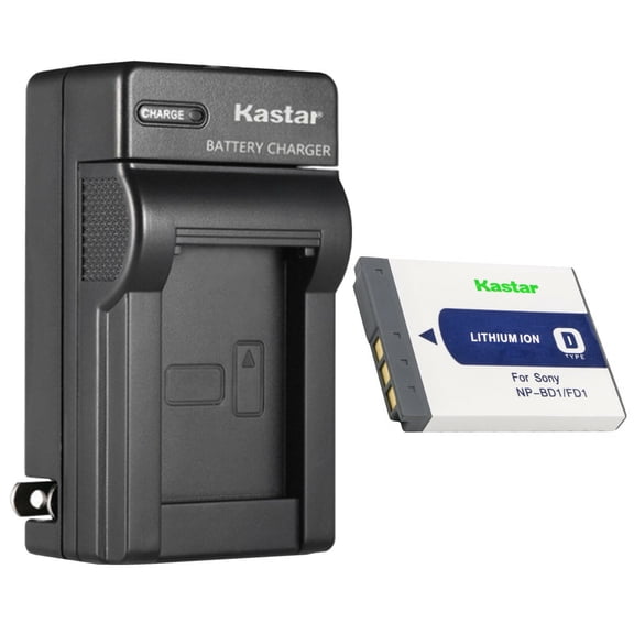 Kastar 1Pack Battery and AC Wall Charger Replacement for Sony NP-BD1 Battery, Sony BC-CSD BC-CS3 Charger, Sony Cyber-shot DSC-T300, Cyber-shot DSC-T500, Cyber-shot DSC-T700, Cyber-shot DSC-T900 Camera