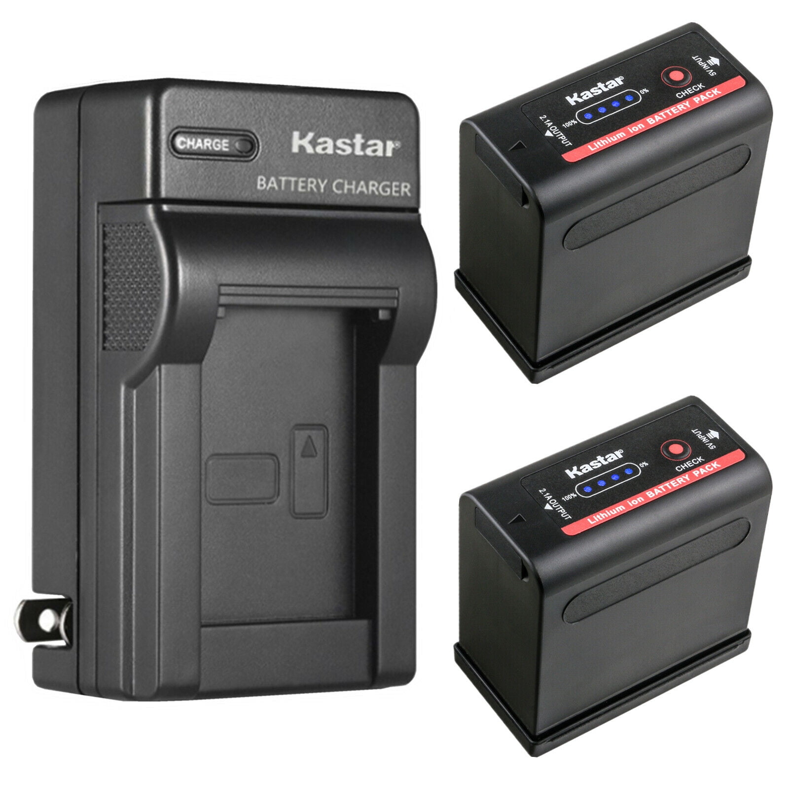 Kastar 2 Battery and AC Wall Charger Compatible with Canon UC-V10 UC-V10Hi UC-V20 UC-V30 UC-V100 UC-V200 EOS C300 PL EOS C500 PL Optura Pi Ultura Vistura ES50 ES55 ES60 ES65 ES75 ES300V ES410V UC-V300