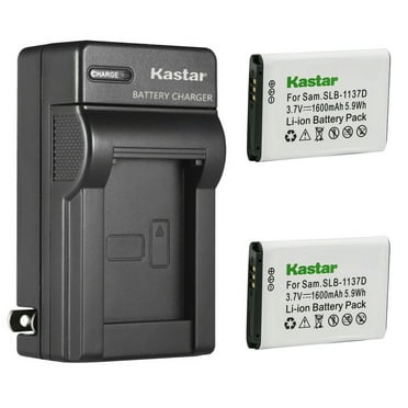 Kastar 2-Pack 1137D Battery and AC Wall Charger Replacement for Samsung SLB-1137DBattery, Samsung i80, i85, i100, NV11, NV24HD, NV30, NV40, NV100HD, NV103, NV106 HD, Digimax L74 Wide, TL34HD Cameras