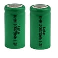 thumbnail image 1 of Kastar 2-Pack 2/3AA 1.2V 750mAh Ni-MH Battery, Flat Top, Replacement for Solar Light, DIY Power Packs, High Power Static Applications, Electric Mopeds, Meters, RC devices, Electric Tools and More, 1 of 3
