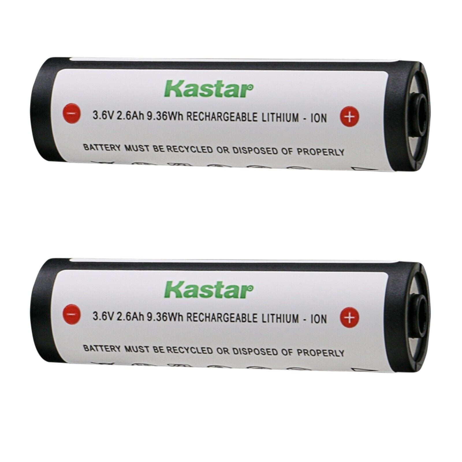 Kastar 2-Pack 3.7V 2.6Ah 74175 Flashligth Battery Compatible with ...