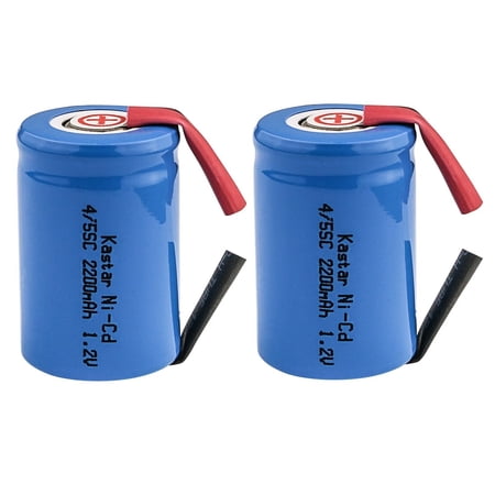 Kastar 2-Pack 4/5 Sub-C NiCD Battery W/ Tabs 1.2V 2200mAh Replacement for Remington 2B3 3BF1C 8BS3-1C 9BF21C MK1V PM 950 SM400 XLR 900 XLR 920 Other Remington XLR models Razor-3 Shaver and Trimmer