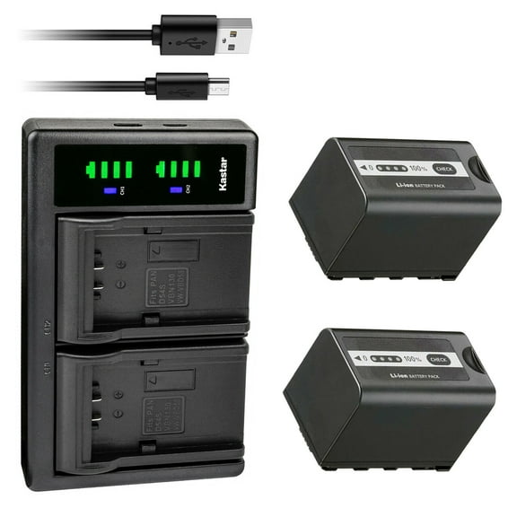 Kastar 2-Pack AG-VBR59 Battery and LTD2 USB Charger Replacement for Panasonic AG-VBR59, AG-VBR89G, AG-VBR118G, AG-BRD50, AG-B23, Panasonic HC-X2 4K Camcorder, Panasonic HC-X20 4K Mobile Camcorder