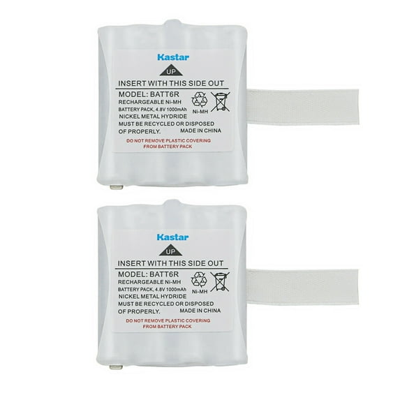 Kastar 2-Pack BATT6RW Battery Compatible with Midland LXT-330 LXT-335 LXT-340 LXT-345 LXT-360 LXT-365 LXT-376 LXT-380 LXT-380VP3 LXT-385 LXT-385VP3 LXT300 LXT314 LXT317 Two Way Series