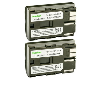 Kastar 2-Pack BP-511 Battery Replacement for Canon ZR90, ZR90MC, EOS 5D, EOS 10D, EOS 20D, EOS 20Da, EOS 30D, PV130, EOS Rebel DS6041, EOS 40D, EOS 50D, EOS 300D, EOS D30, EOS D60, EOS Kiss Camera