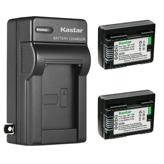 Kastar 2-Pack BP-709 Battery and AC Wall Charger Replacement for Canon LEGRIA HF M68 HFM68, LEGRIA HF M76 HFM76, LEGRIA HF M78 HFM78, LEGRIA HF M86 HFM86, LEGRIA HF M88 HFM88, LEGRIA HF M306 HFM306