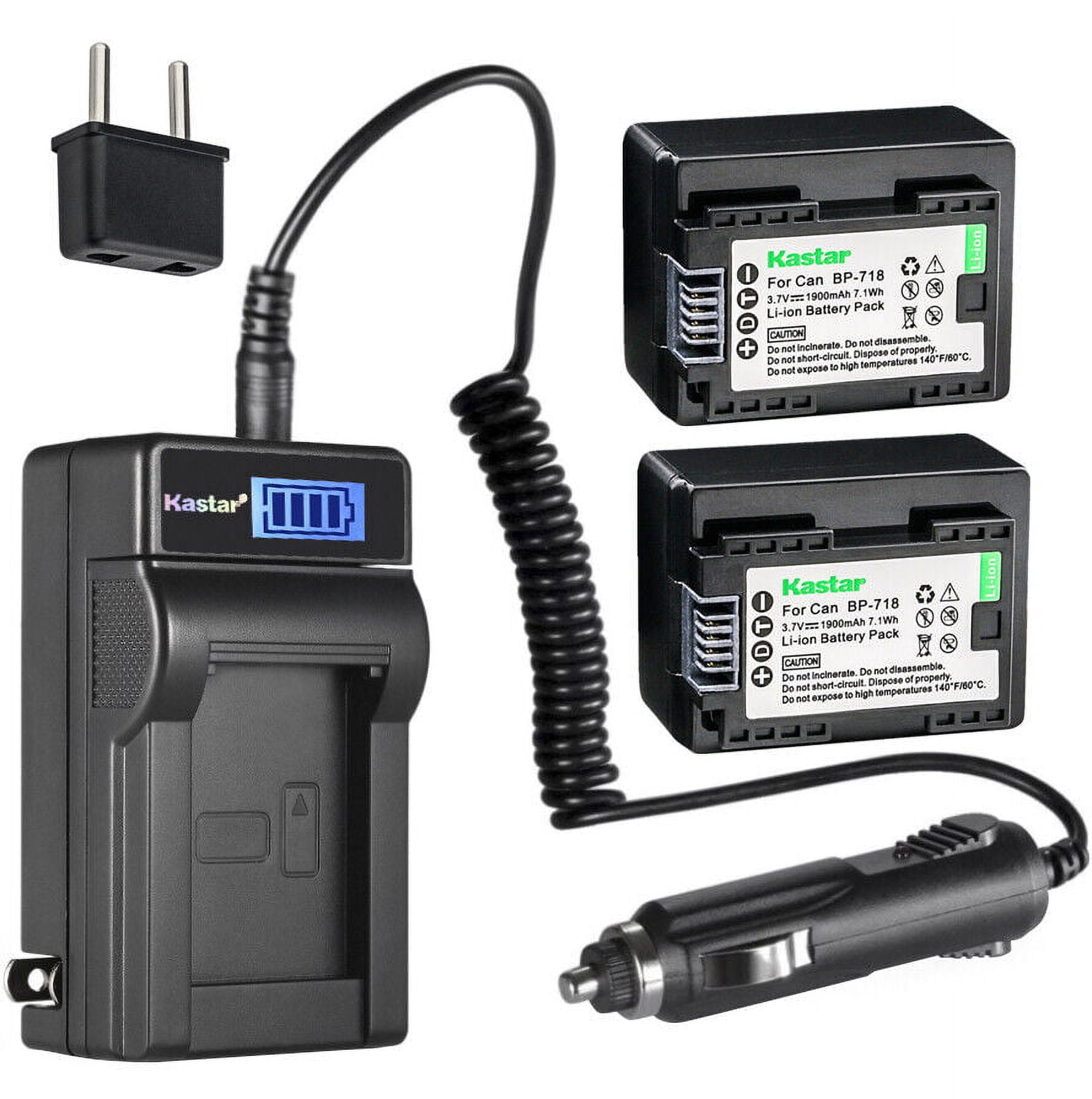 Blumax Kit di accessori professionali per Canon BP-718 (Perfect Fit 1800 mAh con Info Chip